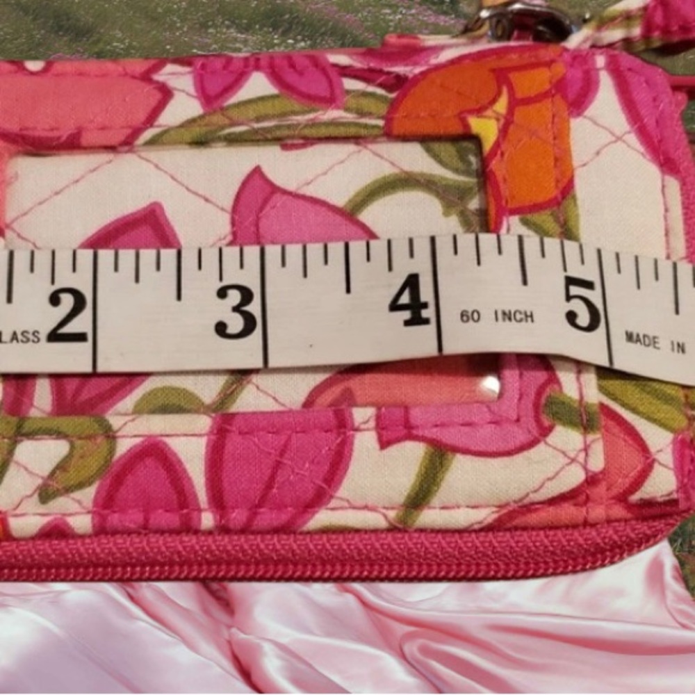 Vera Bradley LILY BELL Pink and Green Floral Wristlet - Picture 7 of 7